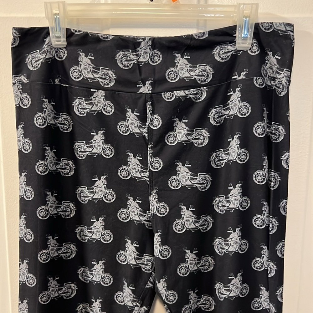 🔴CLEARANCE 🏍️ BLACK MOTORCYCLE BIKE LEGGINGS Women’s Tall/Curvy 14-22 XXL 1X 2X